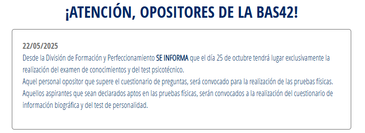 Fechas exámenes Oposición Policía Nacional 2025