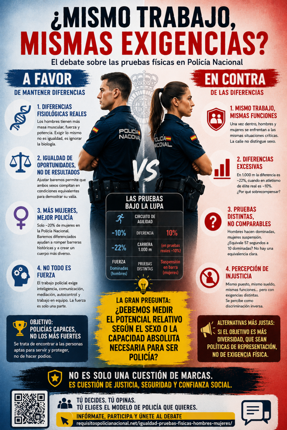 ¿Igualdad en las pruebas físicas de la oposición?